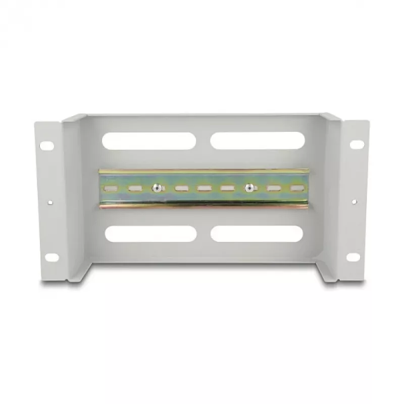 Delock 67319 Regleta de interruptores automáticos de 10" con cubierta y carril DIN, 3U, metal, gris