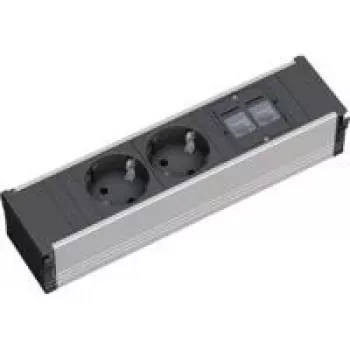Alargador de corriente Bachmann CONI 2 salidas AC para interiores Aluminio Negro