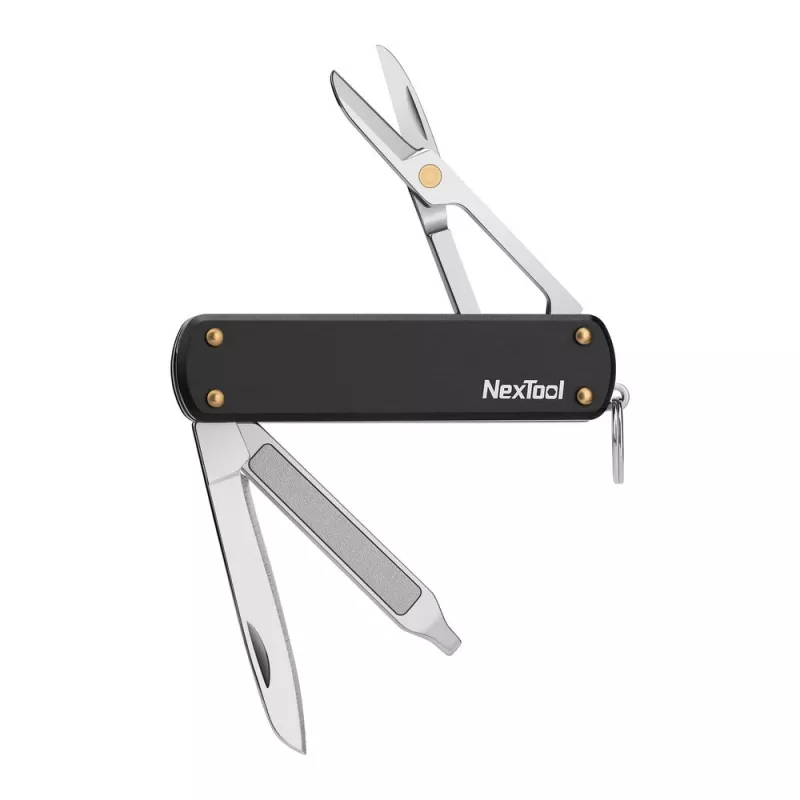 Navaja multiusos Nextool NE0141 — herramienta de bolsillo plegable 4-en-1, negra, plegada 6,4 cm, peso 28,5 g