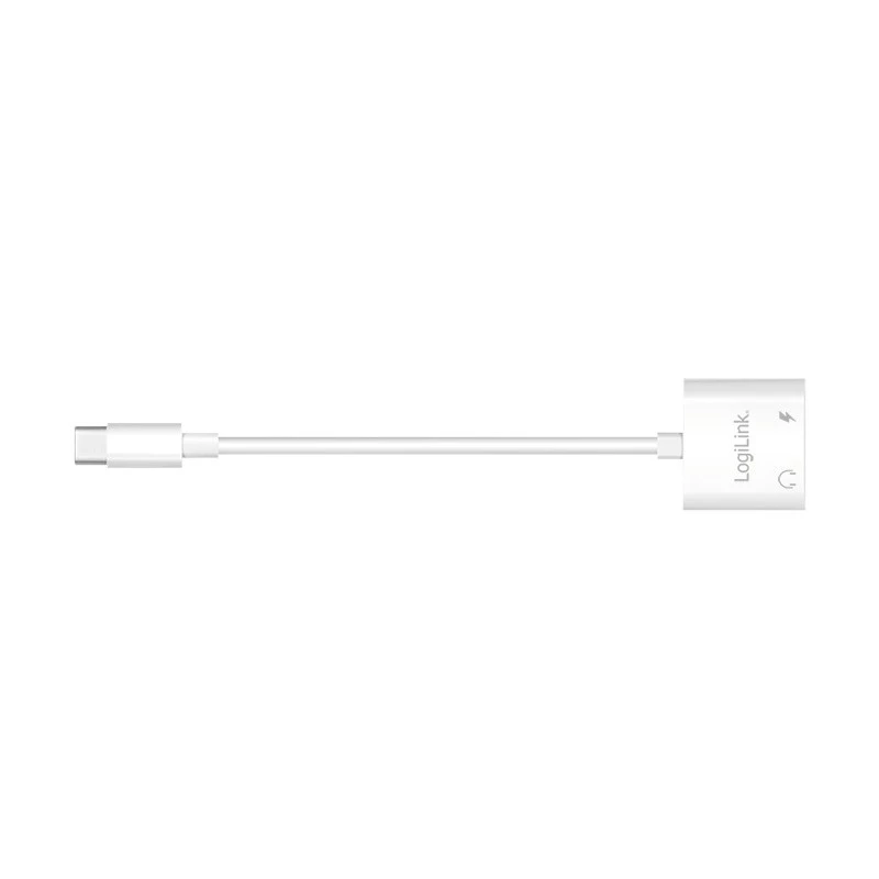 Adaptador de audio USB-C LogiLink USB-C/M a 2x USB-C/H 60W PD blanco