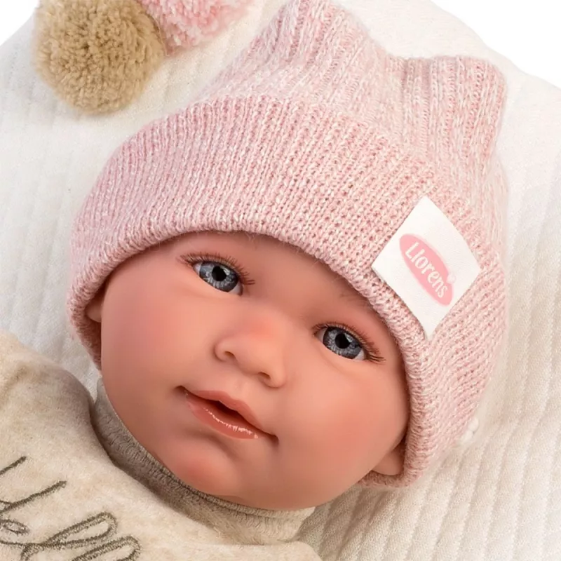 Muñeca bebé Mimi llorando con cojín 42 cm