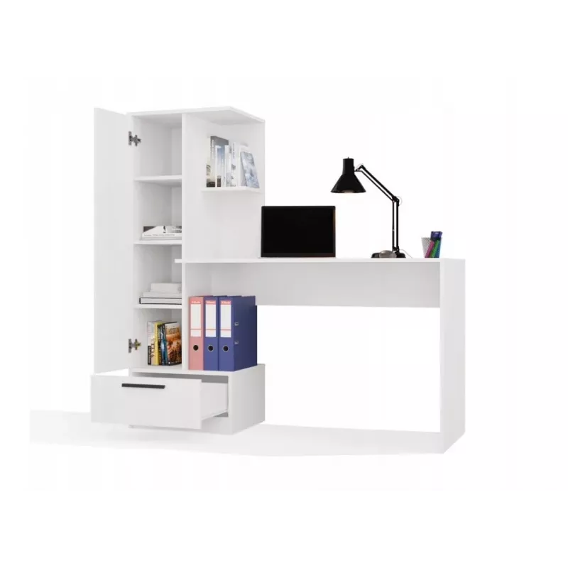 Conjunto escritorio + estantería Cosmo, blanco