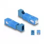 Acoplador híbrido de fibra óptica SC simplex macho a LC simplex hembra azul DeLOCK