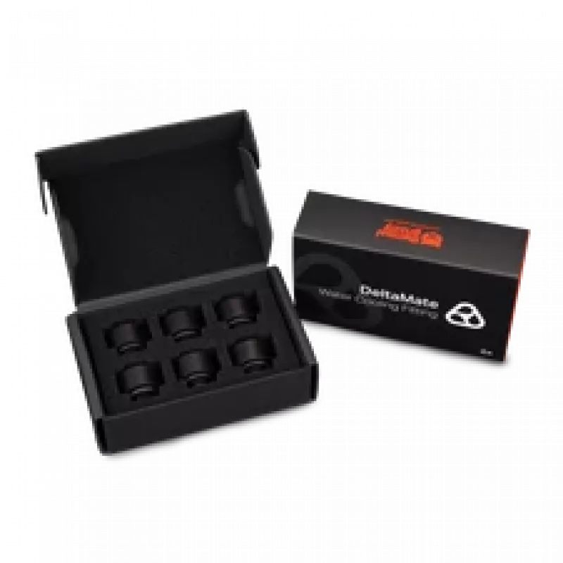 Thermal Grizzly DeltaMate Extender MF10 – conector de refrigeración líquida, negro, 6 uds. (TG-DM-FIT-6006)