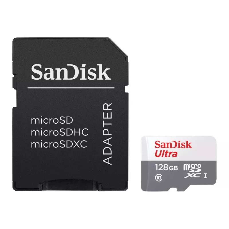 Memoria flash SanDisk 128GB MicroSDXC UHS-I Class 10 SDSQUNR-128G-GN6TA