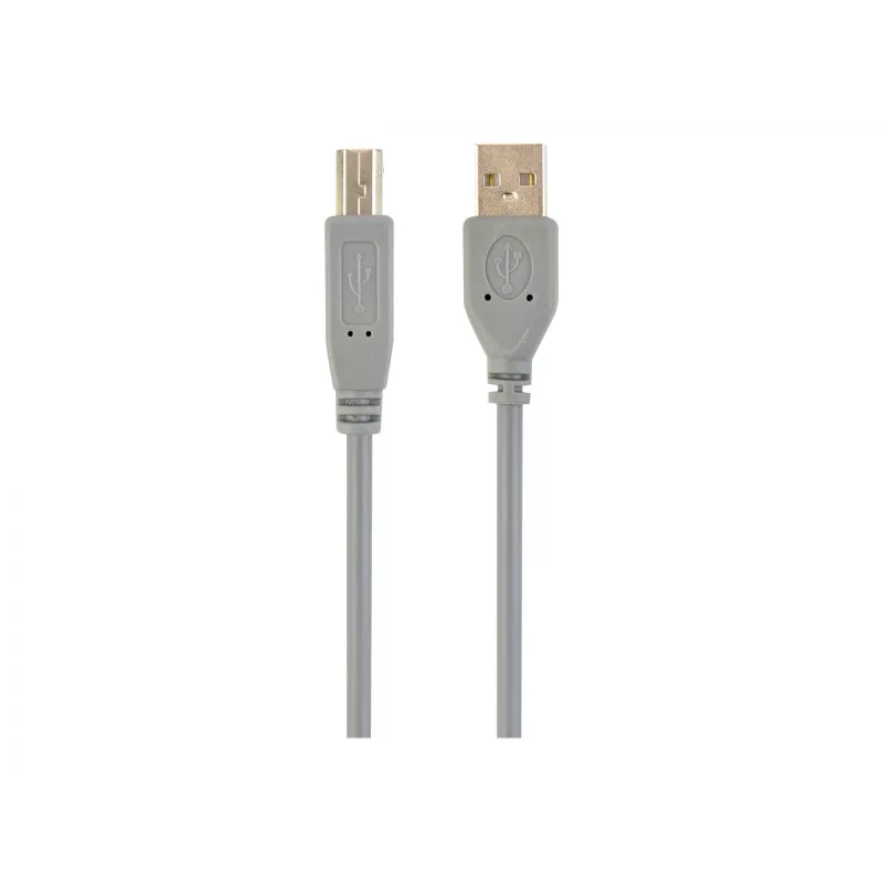 Cable USB 2.0 conector macho A a conector macho B, 1,8 m, gris