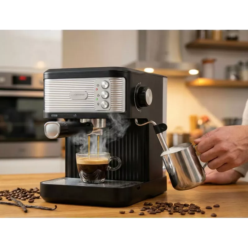 Cafetera espresso ESPERANZA EKC011 — depósito de agua de 1,8 L, 850 W, 20 bar, control táctil, espumador de leche