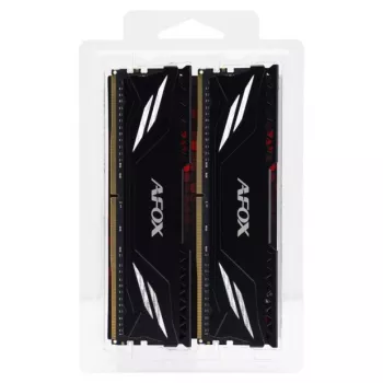 RAM DDR4 para sobremesa AFOX 2×16GB 3200MHz CL16 1,35V Unbuffered (32GB, XMP2, Rank1, Negro)