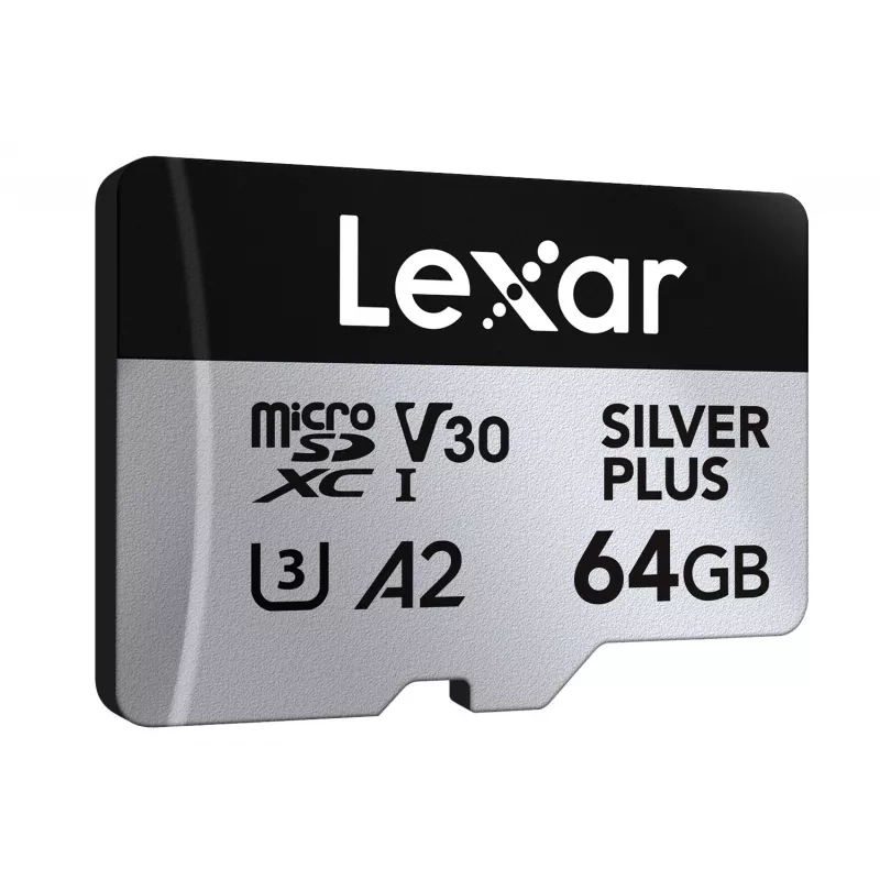 Tarjeta MicroSD Lexar 64 GB UHS-I Clase 3 SILVER PLUS