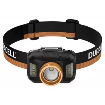 Linterna frontal Duracell DH400 negra, naranja