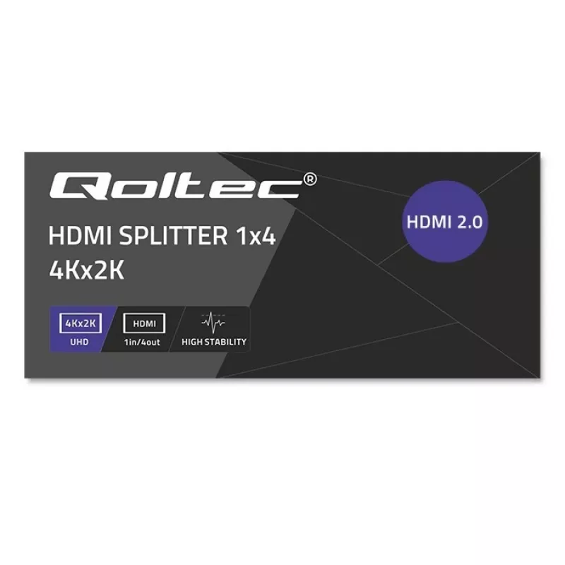 Qoltec 51799 Splitter HDMI activo 4 x HDMI 4K x 2K | 6 Gb/s | 60 Hz