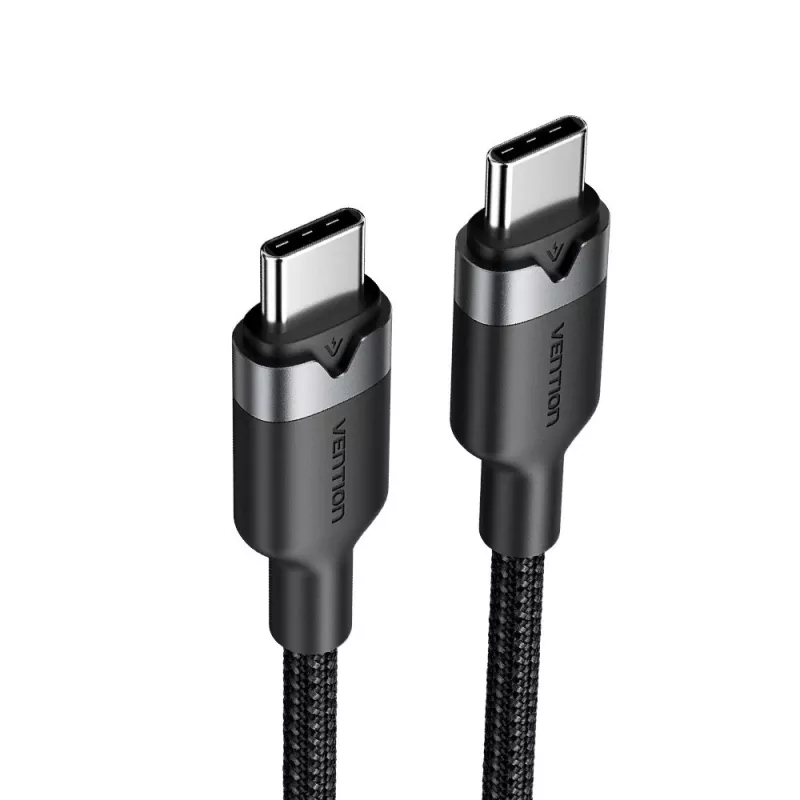 Cable de datos y carga USB-C a USB-C Vention TRDBH, 2 m, USB 2.0, 60 W PD, 3 A, 480 Mbit/s, negro