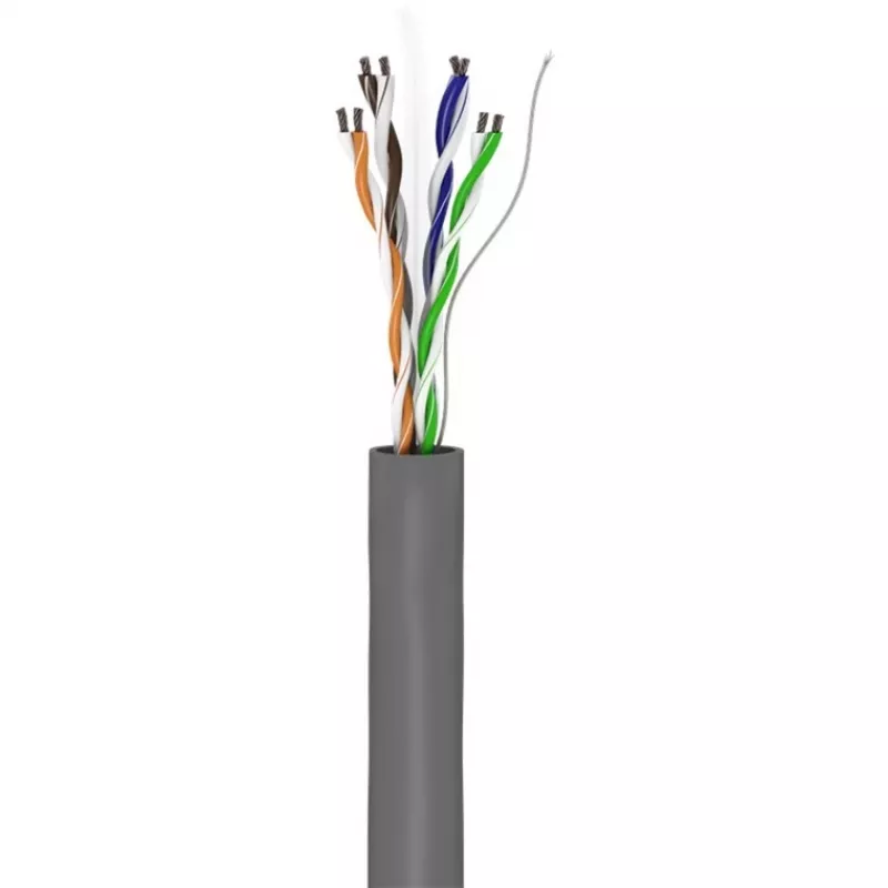 Cable de red Wentronic Goobay CAT 6, U/UTP, gris, 100 m - CCA, AWG 24/7 (hilo), PVC (93884)