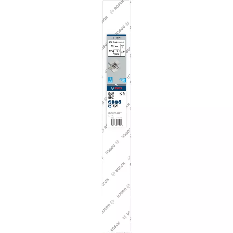 Corona de perforación en húmedo de diamante Bosch 52 mm x 450 mm 2608601736 para taladrado en húmedo