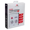 Regleta de enchufes MACLEAN MCE388 W – 2 enchufes, 3×USB, 110–240V, 2500W, cable de 3 m, blanca