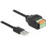Cable USB 2.0 DeLOCK conector macho Type-A a regleta de conexión 15 cm
