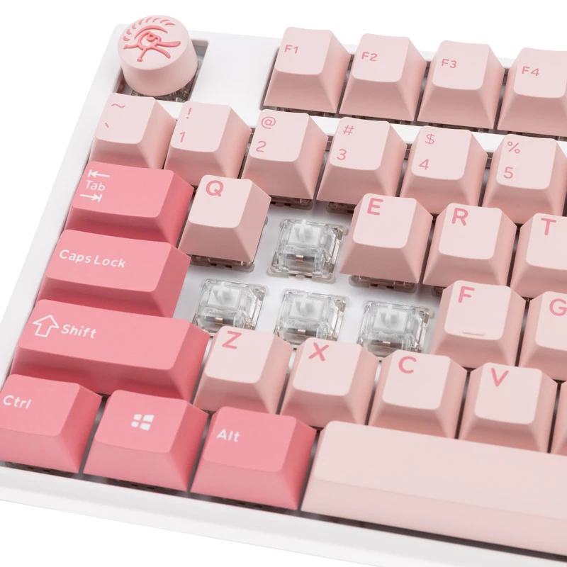 Teclado Ducky One 3 Gossamer Pink Gaming USB US inglés rosa, blanco
