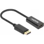 Adaptador activo Manhattan DisplayPort 1.2 a HDMI, 4K@60Hz, 15 cm, conector macho a conector hembra, DP con bloqueo, negro, no bidireccional, tres años de garantía, equivalente a DP2HD4K60S