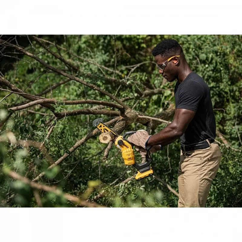 DeWALT DCMPS520N-XJ sierra de podar inalámbrica, 18 V XR, espada de 20 cm, sin escobillas, velocidad de cadena de 8,6 m/s, sin batería ni cargador, amarillo/negro