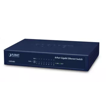 Switch Gigabit Ethernet 8 puertos 10/100/1000Mbit/s – fuente de alimentación externa