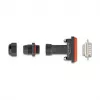 DeLOCK 87808 conector DB-26 (M) HD D-Sub con tornillos de mariposa, negro/rojo