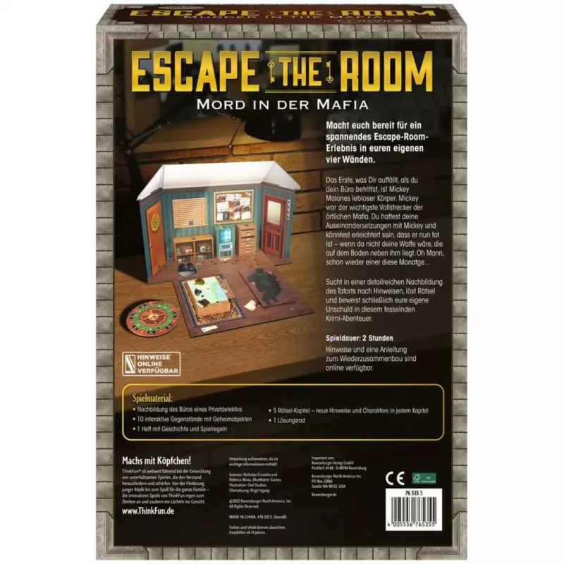Escape the Room - Asesinato en la mafia, juego de mesa
