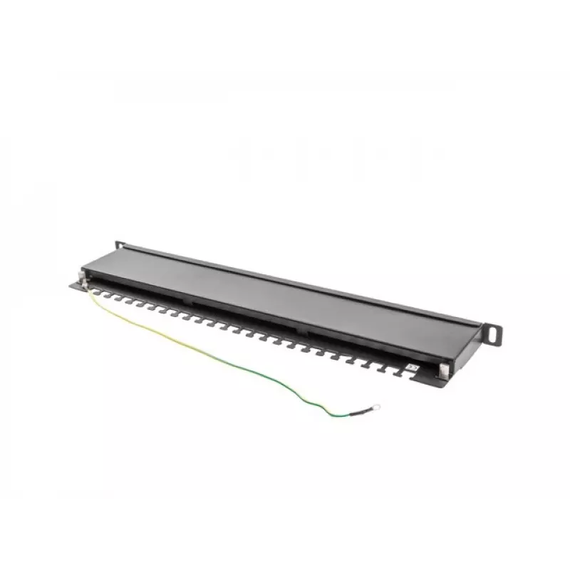 Patch panel LANBERG PPS5-0024-B 24 puertos CAT5e, metal, 0,5 U, 445×99×22,3 mm, negro