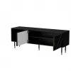 Mueble TV Cama Meble MOUNTAIN 154x40x55 cm – superficie de tablero de partículas, negro y dorado