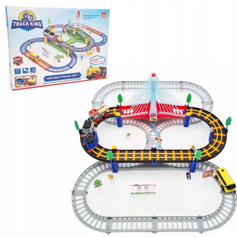 Tren eléctrico Track King Extralink Kids con locomotora y coche a pilas