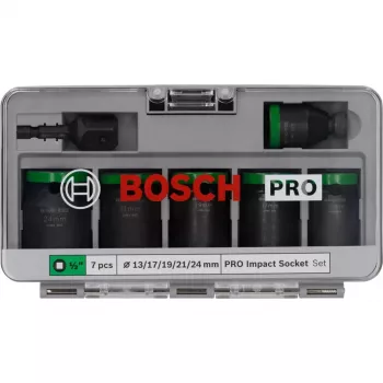 Set de vasos Bosch Powertools PRO 1/2 inch 7 piezas negro