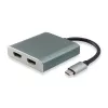 Equip 133464 adaptador MST de USB-C a 2x HDMI (hembra), USB 3.2 Gen 1, 4096x2160 @30 Hz, 15 cm