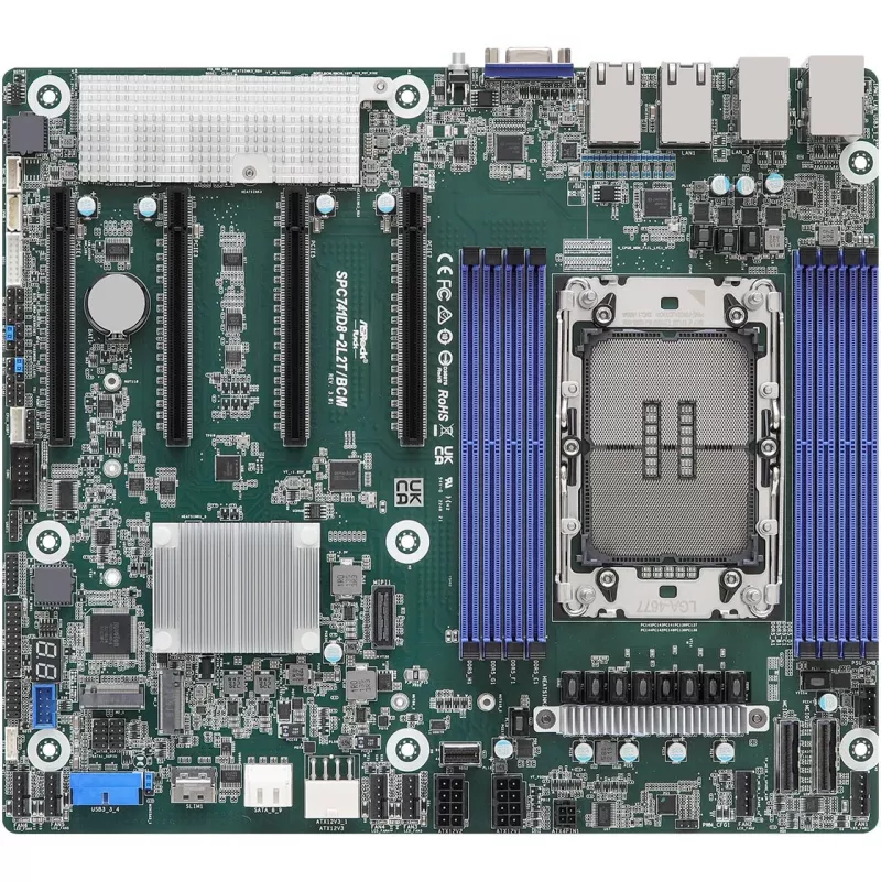 ASRock Placa base SPC741D8-2L2T/BCM 1x LGA4677 Intel Xeon Scalable 4.ª/5.ª Gen C741 (8xDIMM, NVMe, 2x10GbE, 2xGbE, IPMI)