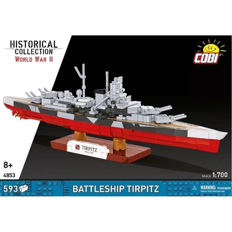 Set de construcción Cobi acorazado Tirpitz modelo con 593 piezas, a escala y con características de exhibición