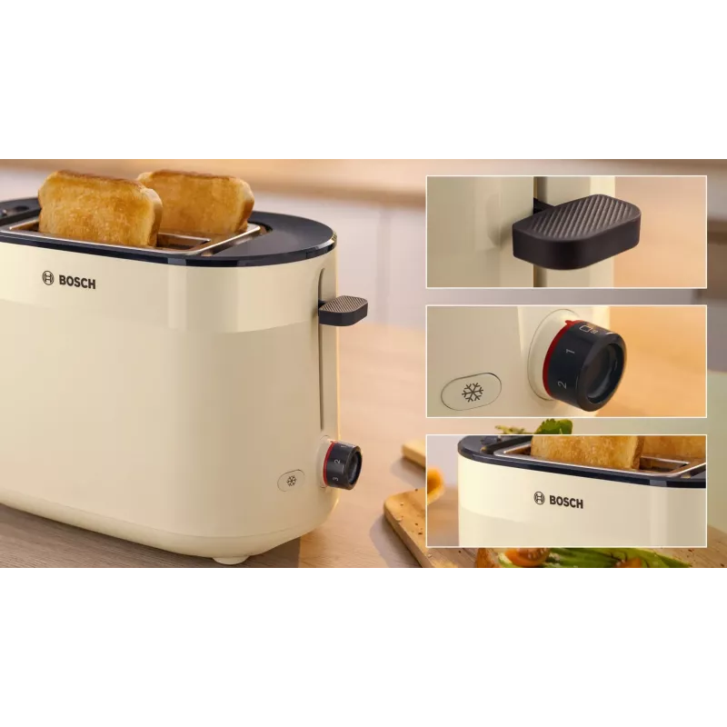 Tostadora Bosch | TAT2M127 MyMoment | Potencia 950 W | Número de ranuras 2 | Material de la carcasa plástico | Beige