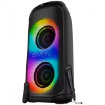 Altavoz SVEN PS-1050, negro (200W, TWS, Bluetooth, FM, USB, microSD, pantalla LED, 7200mAh)