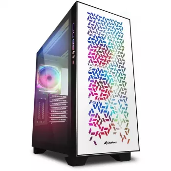 Sharkoon ELITE SHARK CA300H - Torre - PC - Blanco - ATX - EATX - micro ATX - Mini-ITX - Metal - Cristal Templado - Gaming
