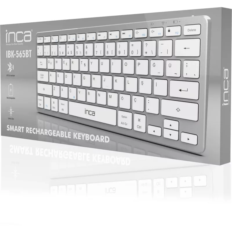 Teclado INCA IBK-565BT BT 5.0, Smart, Batería 150Std, 8-10m plata