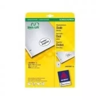 Avery L6024REV - etiquetas despegables - blanco - 42,3 x 63,5 mm (ovaladas) - 450 uds. (25 hojas x 18) (L6024REV-25)