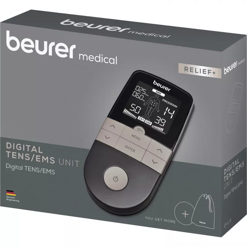 Electroestimulador TENS/EMS Beurer EM 1 RELIEF+ (modelo 60428) antracita