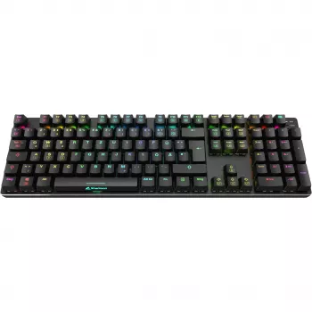 SKILLER SGK36W, Teclado gaming negro, Distribución DE, Huano Red