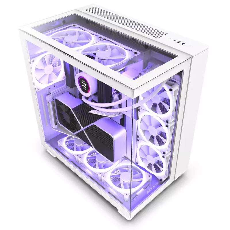 Caja de PC NZXT H9 Elite Midi Tower blanca