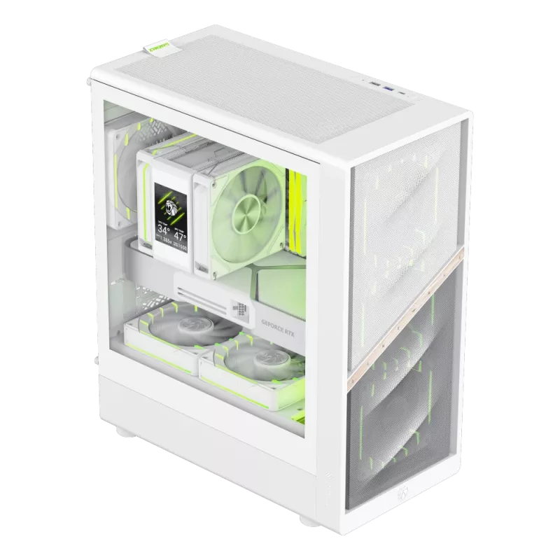 Caja Gamemax | AERIS 330 MW | blanca | Mini-Tower | fuente de alimentación no incluida