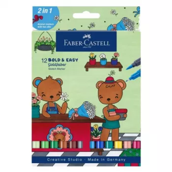 Set de rotuladores Faber-Castell 164815 — 12 uds., rotuladores multicolor, fabricados en Alemania