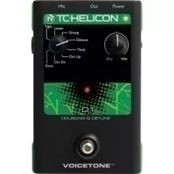 Procesador de efectos vocales TC-Helicon VoiceTone D1 Dubler Detuner — corrección de tono y efectos de desafinación