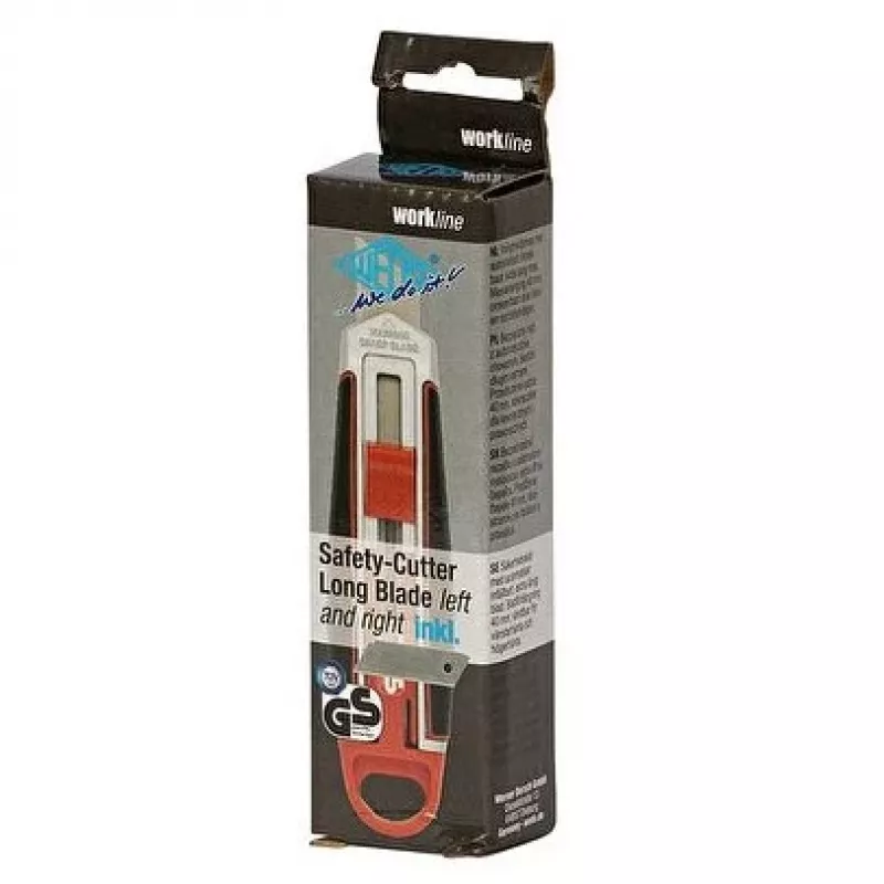 Cúter WEDO 78 830 con hoja troceable, mango ergonómico, 1 ud., negro/rojo/plata