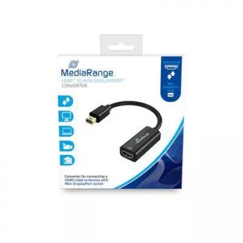 Adaptador de cable de vídeo MediaRange MRCS176 0,15 m Mini DisplayPort HDMI negro