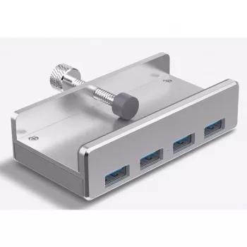 ALLNET ALL-USB3-HUB-4-CLIP concentrador de interfaces USB 3.2 Gen 1 (3.1 Gen 1) Type-A 5000 Mbit/s Plateado (ALL-USB3-HUB-4-CLIP)