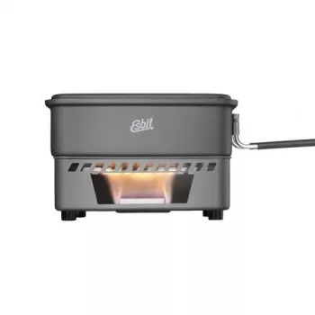 Set de cocina ESBIT con combustible sólido olla 1,1 L aluminio, negro