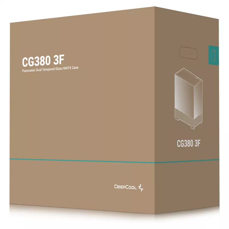 Caja semitorre PC DeepCool CG380 3F – Negra, 235×437×451 mm, compatible con 2x120 mm lateral + 1x120 mm trasero, fuente de alimentación abajo, HDD de 2,5 inch/3,5 inch