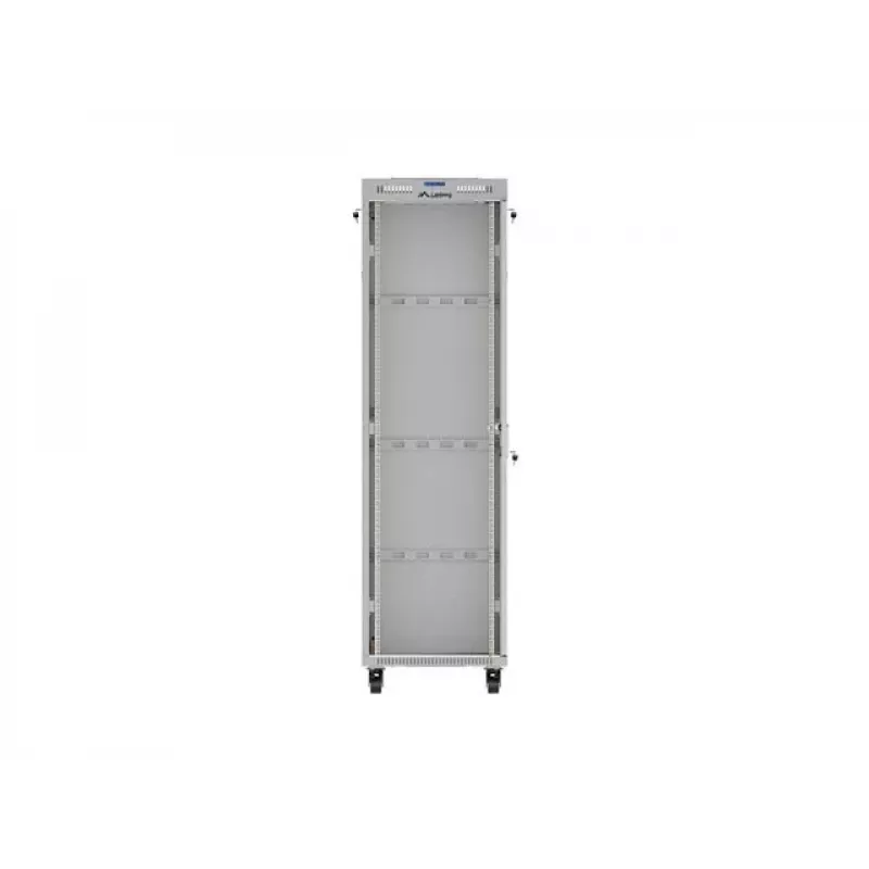 Armario rack de suelo LANBERG 19 pulgadas 42U 600×600 mm gris con puerta de cristal y LCD (flat pack)